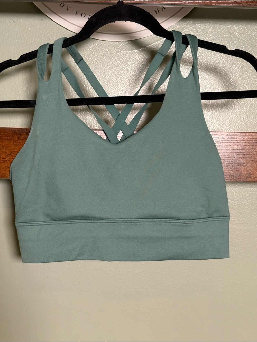 Freely Sage Green Strappy Sports Bra Size Medium